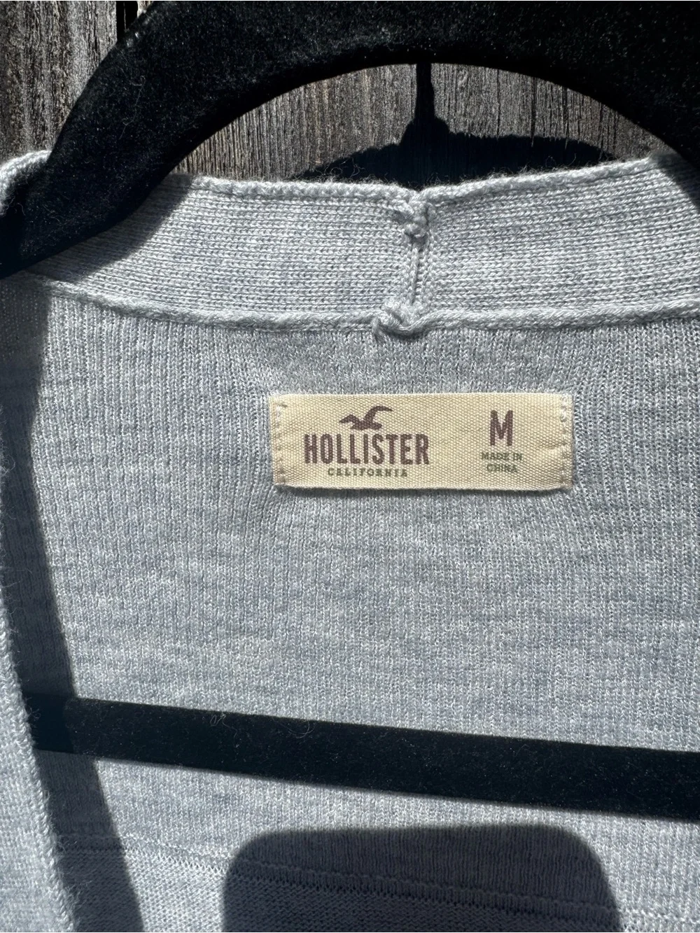 🟡Hollister Long Light Gray Button-Front V Neck Cardigan